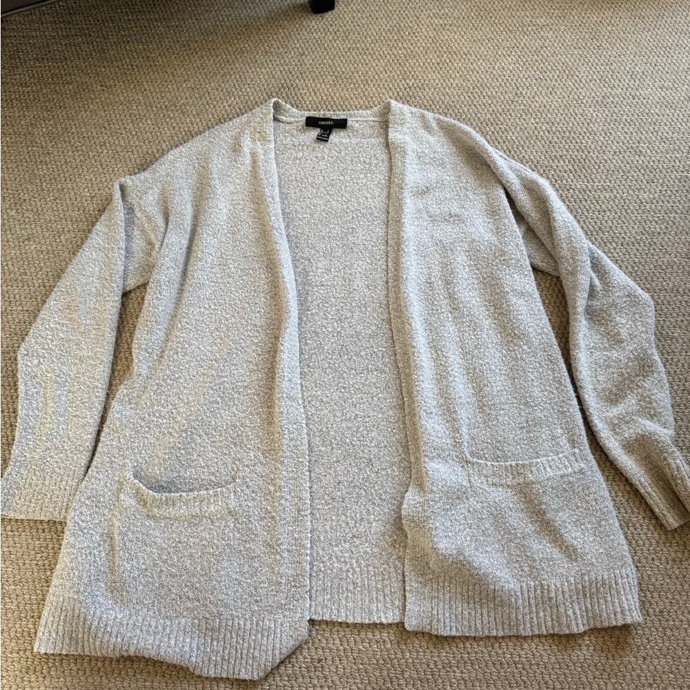 Forever 21 Light Gray Open Cardigan